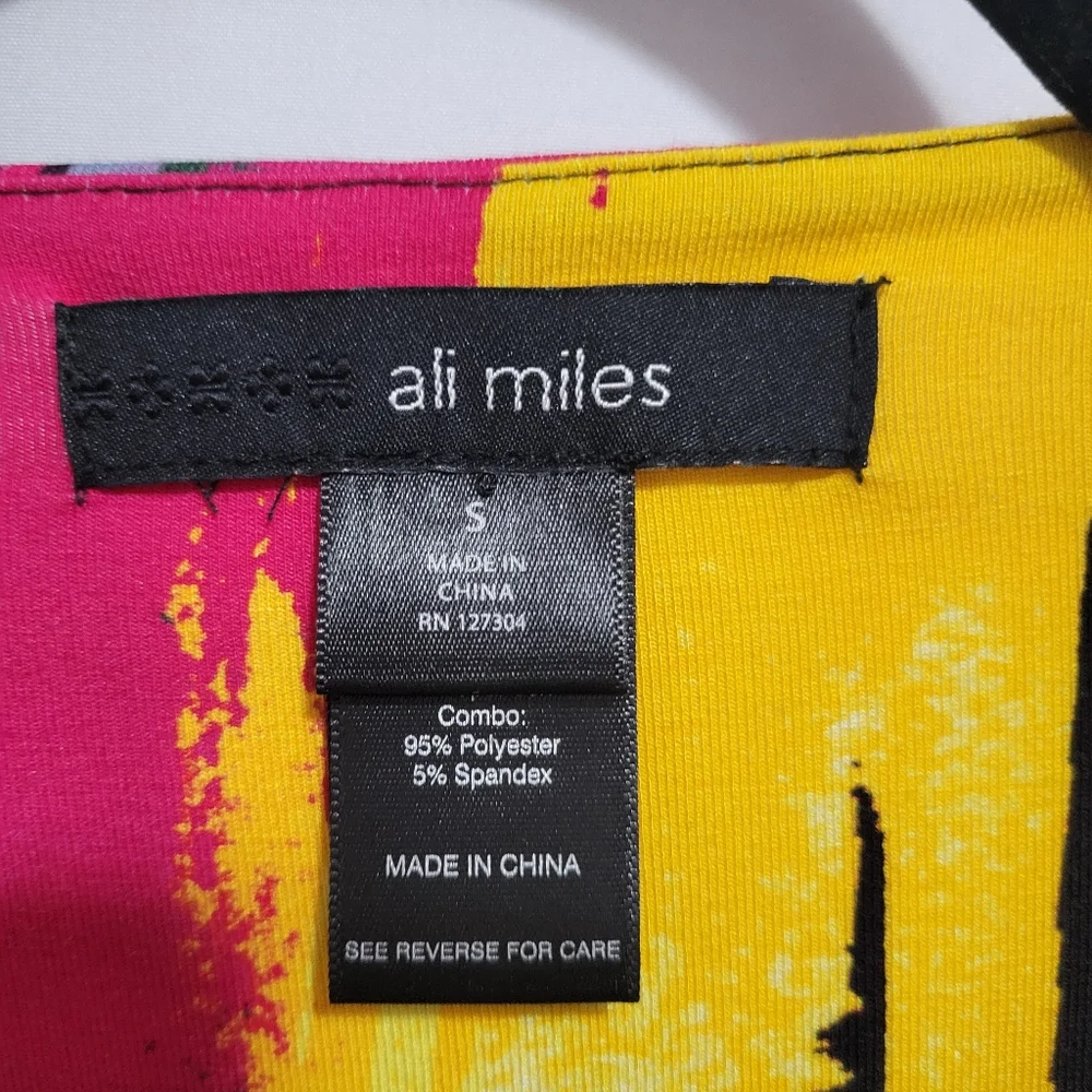 Ali Miles Multicolor 3/4 sleeve Top/Tunic, Size S, NEW - Picture 3 of 3
